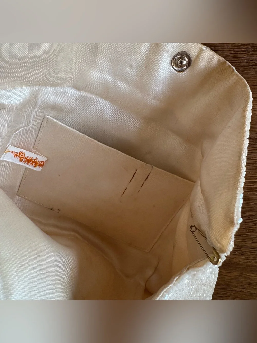 Vintage Richere by Walborg White Beaded Envelope Clutch Purse Made in Japan 1950